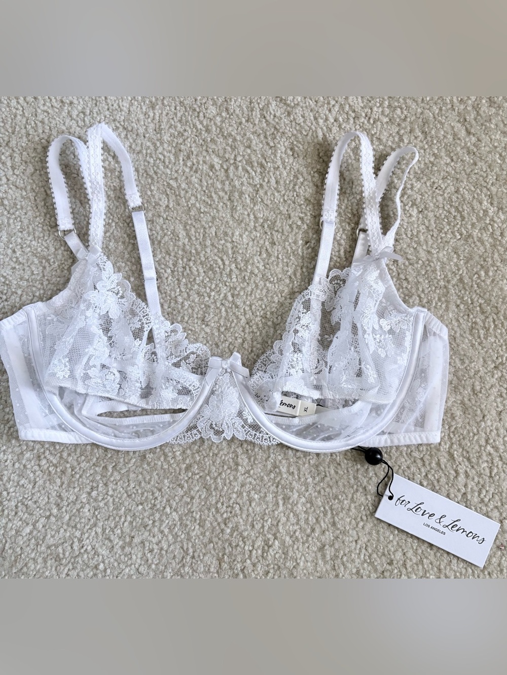 Victoria's Secret White Sheer Lace Underwire Bra